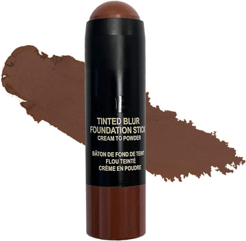 Nudestix Nudies Tinted Blur Foundation Stick, Matte Cream Powder Multitask Makeup To Tint, Blur, Blot Skin And Sculpt Face, Lightweight, Natural Matte Finish, Shade: Deep 9.5, 0.2 Fl Oz (6.2 G)