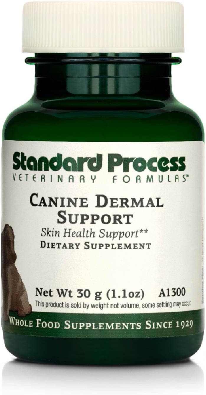 Standard Process Canine Dermal Support - Skin & Adrenal Gland Support Supplement - Comprehensive Skin Health Support Supplement For Dogs - Daily Immune & Liver Support Powder - 30 G