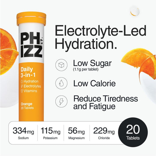 Phizz Electrolytes, Multivitamin & Hydration Tablets - 60 Effervescent Rehydration Electrolyte Tablets - 18 Vitamins & Minerals, Vitamin C, Vegan, Vegetarian & Low Calorie (Lemon, 60 Tablet)