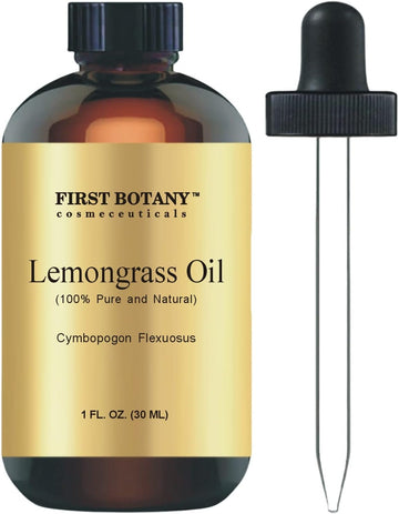 First Botany, 100% Pure Lemongrass Essential Oil - Premium Lemongrass Oil For Aromatherapy, Massage, Topical & Household Uses - 1 Fl Oz (Lemongrass)