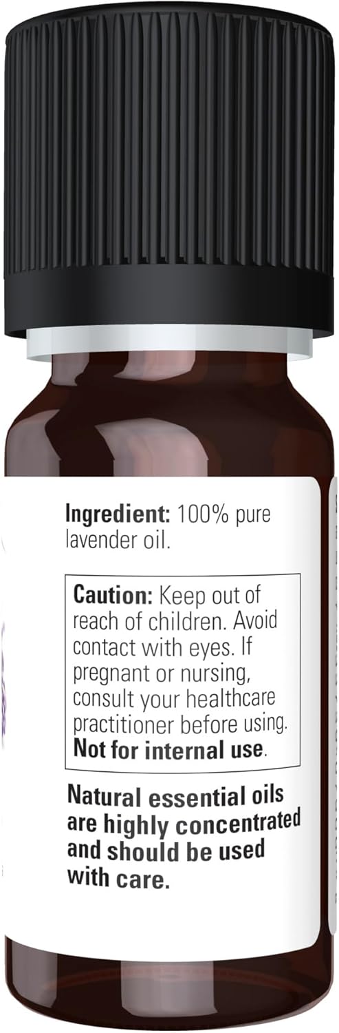 Now Essential Oils, Lavender Oil, Soothing Aromatherapy Scent, Steam Distilled, 100% Pure, Vegan, Child Resistant Cap, 10-Ml
