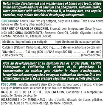 Nature'S Bounty Absorbable Calcium Plus Vitamin D3 1200 Mg, 200 Softgels