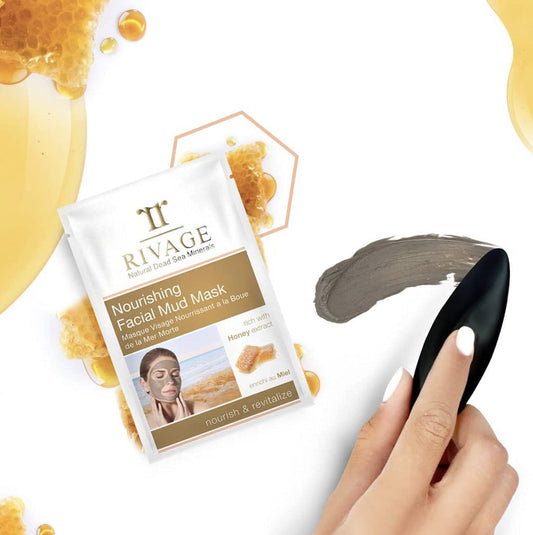 Rivage Natural Dead Sea Minerals Nourishing Facial Mud Mask With Honey Sachets 25 G X 4 100% Authentic Dead Sea Mud Jordan Nourish And Revitalizevegan Friendly, No Animal Testing, No Harsh Chemicals