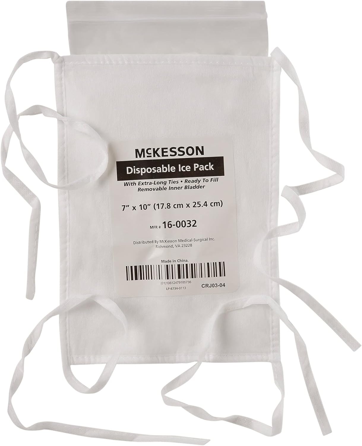 McKesson Disposable Ice Pack Bag, Tie Straps, 7 in x 10 in, 10 Count, 1 Pack