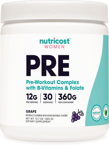 Nutricost Pre-Workout Powder for Women, Grape, 30 Servings