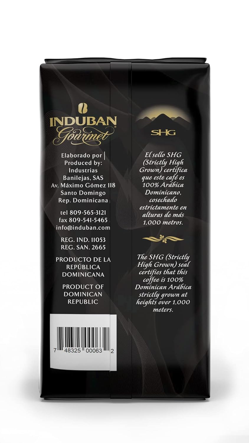 Induban Gourmet, 16 oz Bag, Ground Coffee, Medium Roast - Premium 100% Arabica Coffee from the Dominican Republic (Pack of 4) : Grocery & Gourmet Food