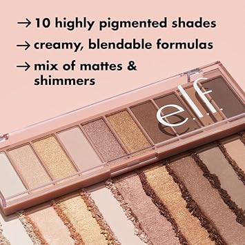 e.l.f. Perfect 10 Eyeshadow Palette, Ten Ultra-pigmented Nude, Matte Shades, Blendable Formula, Vegan & Cruelty-free, Nude Mood (Packaging May Vary) : Amazon.co.uk: Beauty