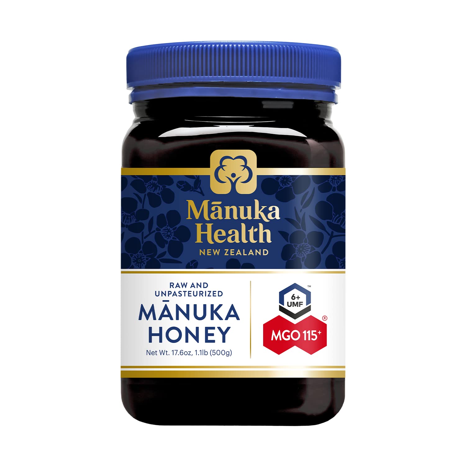 Manuka Health Umf 6+/Mgo 115+ Manuka Honey (500G/17.6Oz), Superfood, Authentic Raw Honey From New Zealand