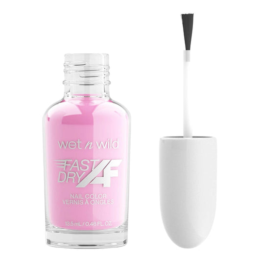 Wet N Wild Fast Dry Af Nail Polish Color, Light Pink Cotton Candy | Quick Drying - 40 Seconds | Long Lasting - 5 Days, Shine