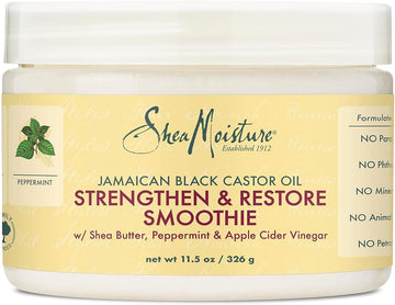 SheaMoisture Jamaican Black Castor Oil Strengthen & Restore Smoothie Cream for Unisex, 11.5 Ounce (Pack of 1)
