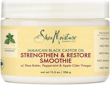 Sheamoisture Jamaican Black Castor Oil Strengthen & Restore Smoothie Cream For Unisex, 11.5 Ounce (Pack Of 1)