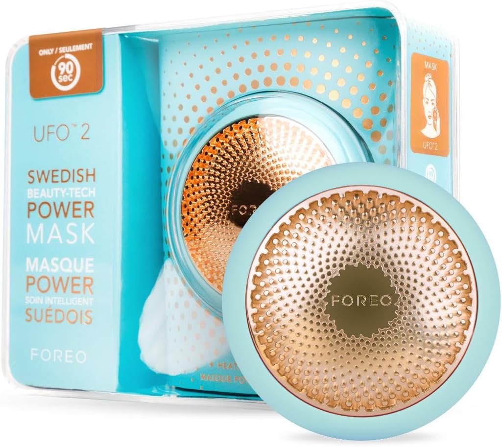Foreo Ufo 2 Full Facial Led Mask Treatment, Full Led Spectrum & Red Light Therapy, Face Masks Beauty Treatment, Warming, Cooling, Face Massager, Moisturiser, Increased Skin Care Absorption, Pearl Pink