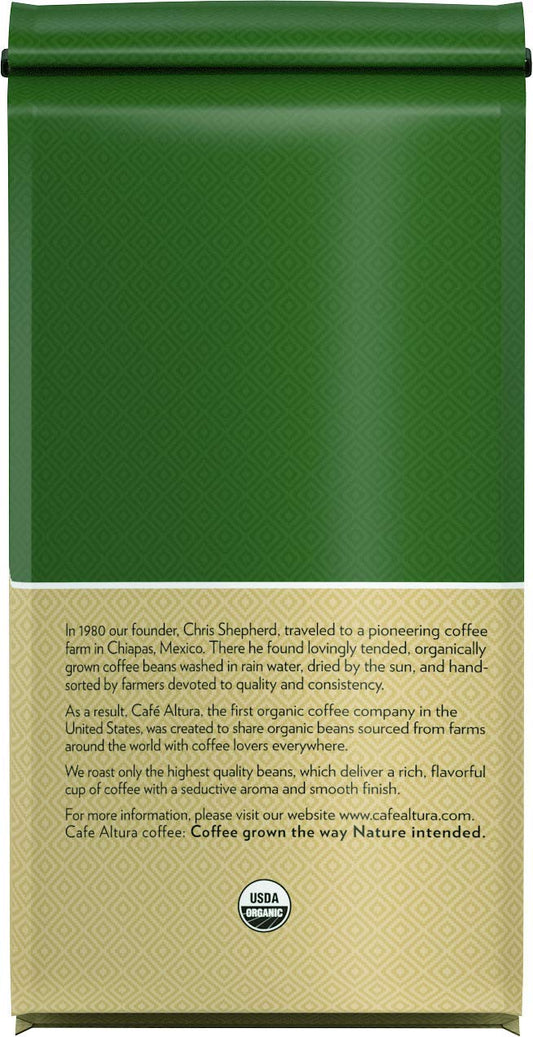 Cafe Altura Whole Bean Organic Coffee, Peruvian, 2 Pound