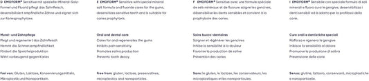 Emoform Sensitive Toothpaste, In Case Of Sensitive Gums, Contains Mineral Salts, With Fluoride, Prevents Tooth Decay