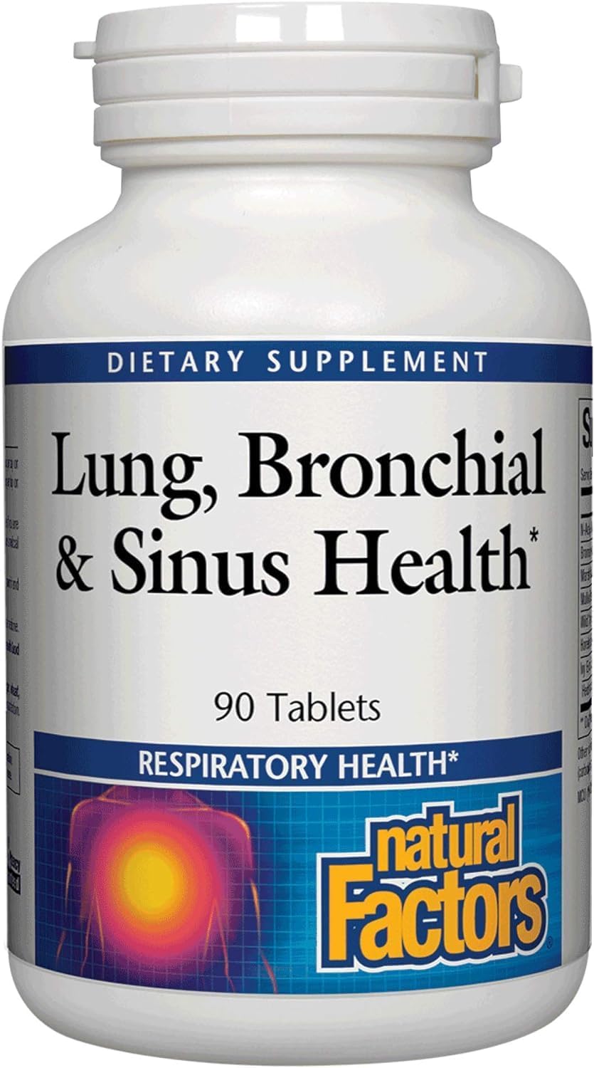 Lung, Bronchial & Sinus Health By Natural Factors, Natural Supplement For Respiratory Health And Easy Breathing, 90 Tablets
