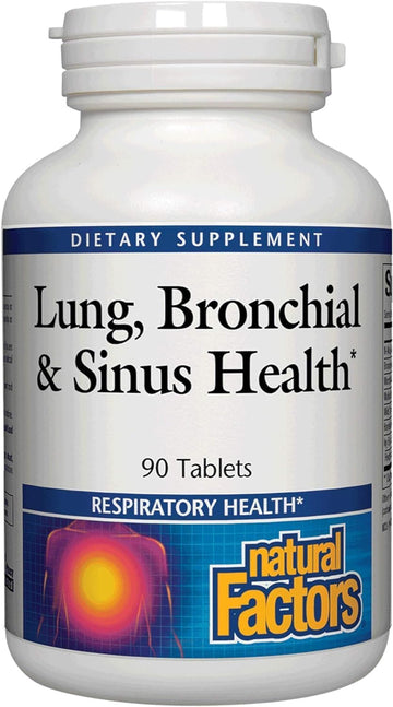 Lung, Bronchial & Sinus Health By Natural Factors, Natural Supplement For Respiratory Health And Easy Breathing, 90 Tablets