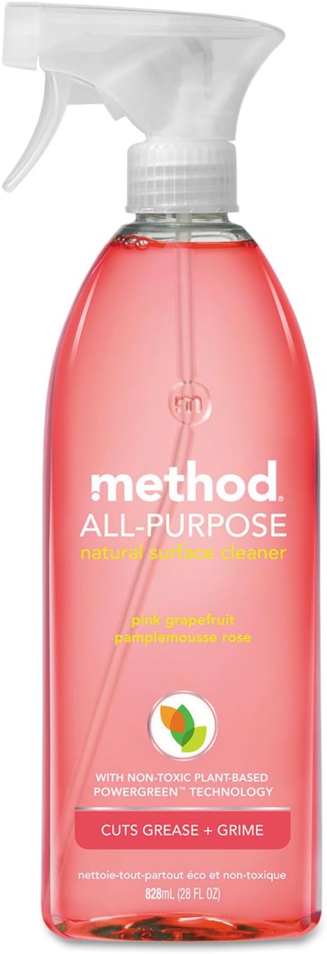 Method All-Purpose Cleaner Spray, Pink Grapefruit, Plant-Based and Biodegradable Formula Perfect for Most Counters, Tiles, Stone, and More, 28 oz Spray Bottles, (Pack of 8) : Health & Household