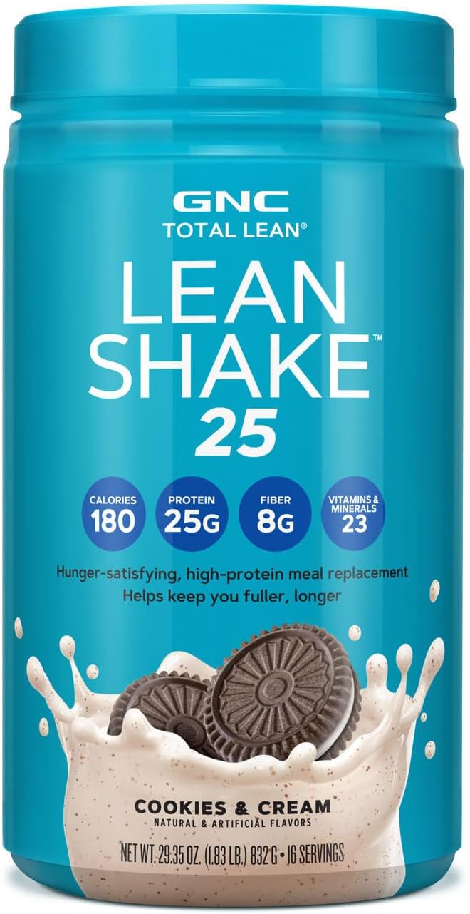 Gnc Total Lean | Lean Shake 25 Protein Powder | High-Protein Meal Replacement Shake | Cookies And Cream | 16 Servings