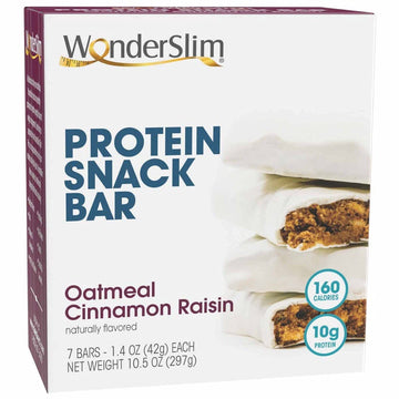 WonderSlim Protein Snack Bar, Oatmeal Cinnamon Raisin, 10g Protein, Gluten Free (7ct)