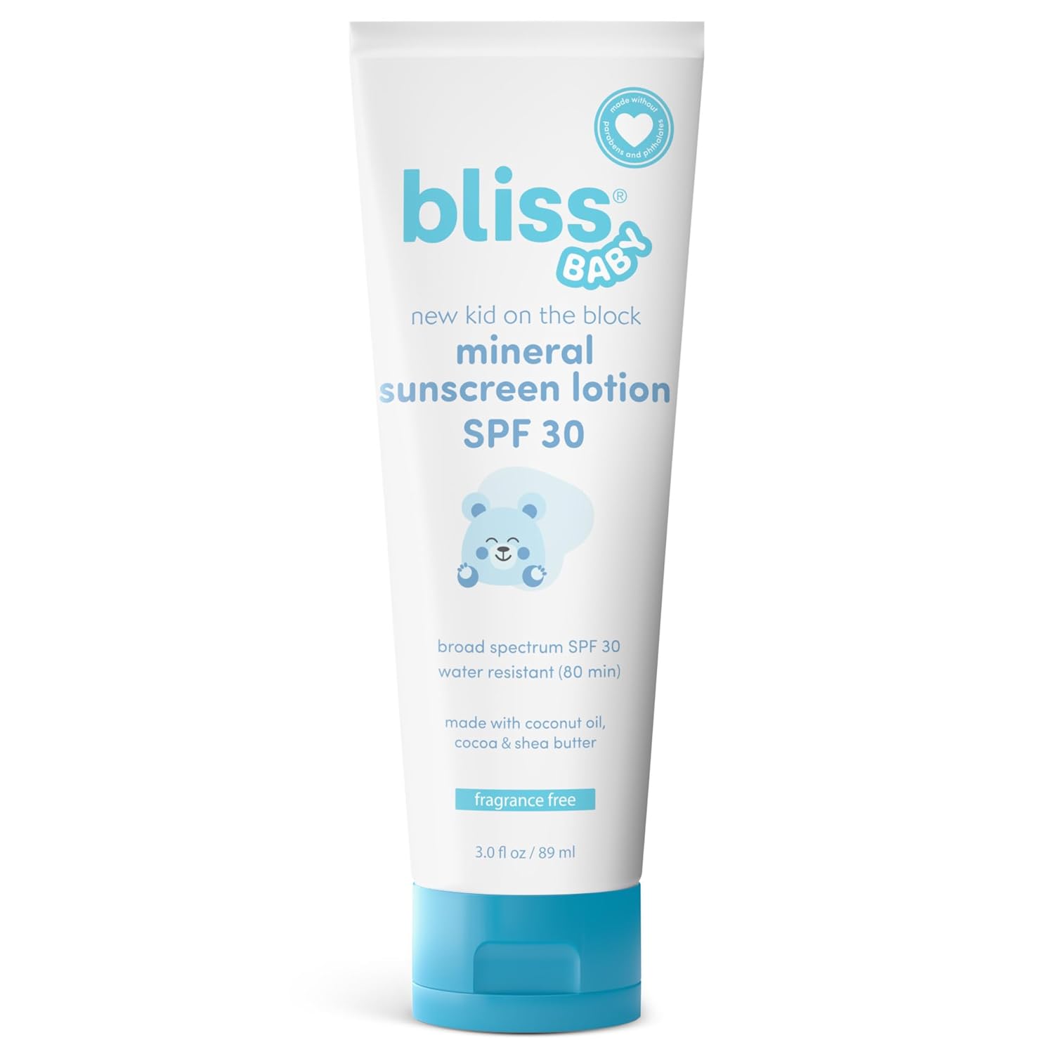 Bliss Baby Sunscreen, Premium Spf 30 Mineral Lotion, Natural Zinc Oxide, Fragrance-Free, Hypoallergenic & Dermatologist Tested, Water-Resistant, Vegan, Sensitive Skin - For Babies, Kids & Whole Family