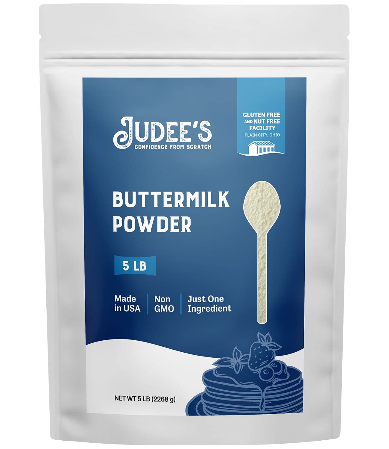 Judee’s Bulk Buttermilk Powder 40 lb (5lb Pack of 8) - 100% Non-GMO, Gluten-Free and Nut-Free - Perfect for Pancakes, Fried Chicken and Cornbread - Use in Baking or Cooking - Make Liquid Buttermilk