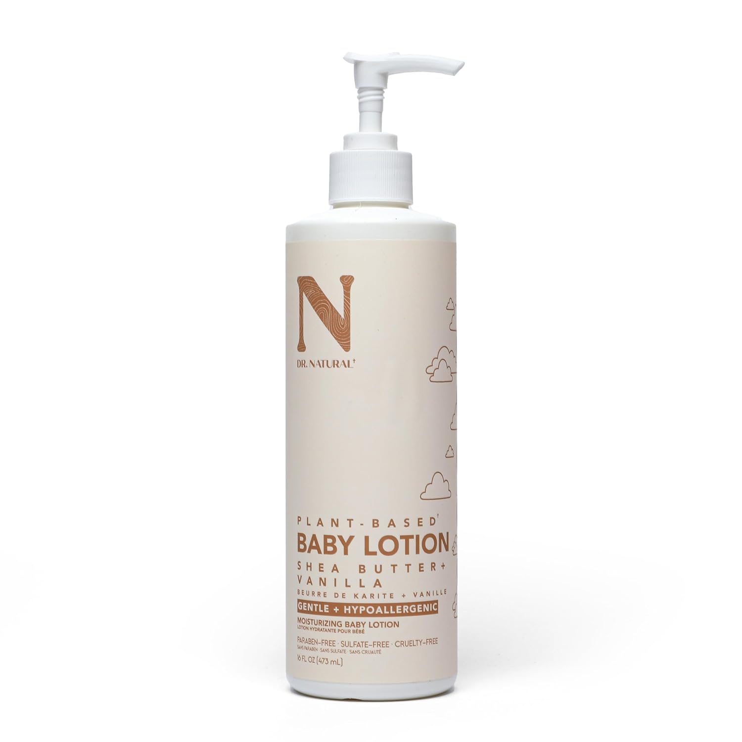 Dr. Natural Moisturizing Baby Lotion - Shea Butter Baby Lotion For Newborn And Kids - Sensitive Skin Body Lotion - Shea Butter And Vanilla - 16 Oz