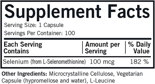 Selenium 100 mcg Capsules - Hypo - 100 ct