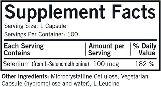 Selenium 100 Mcg Capsules - Hypo - 100 Ct