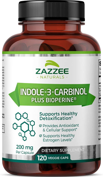 Zazzee High Absorption Indole-3-Carbinol (I3C), 200 Mg Per Capsule, 120 Vegan Capsules, 4 Month Supply, 5 Mg Bioperine For Enhanced Absorption, 100% Vegetarian, All-Natural And Non-Gmo