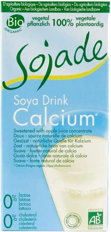 Sojade Organic Soya Milk - Calcium Enriched + Apple Juice (Blue) 1Ltr (Pack Of 6)