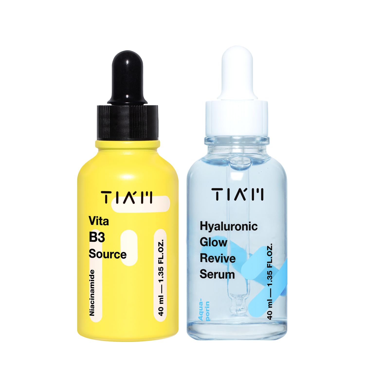 Tiam Dewy & Glow Duo: Vita B3 Source & Hyaluronic Glow Revive Serum For Dull And Dry Skin, Radiance, Hydrating, Korean Skincare Set