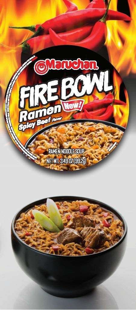 Maruchan Bowl Fire Spicy Beef Flavor, 3.49 Ounce (Pack of 6)