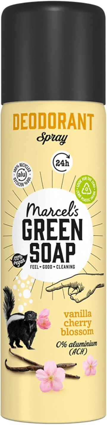 Marcel'S Green Soap Anti-Perspirant Deodorant Spray Vanilla & Cherry Blossom - Aluminium Free And Microplastic Free Formula - Vegan