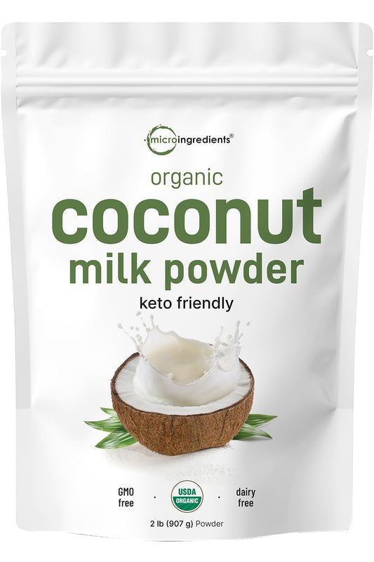 Micro Ingredients Coconut Milk Powder 2Lbs & Mega Mushroom Powder 10Oz Bundle 2 Pack | Plant Based Creamer | 10 In 1 Mushroom Complex