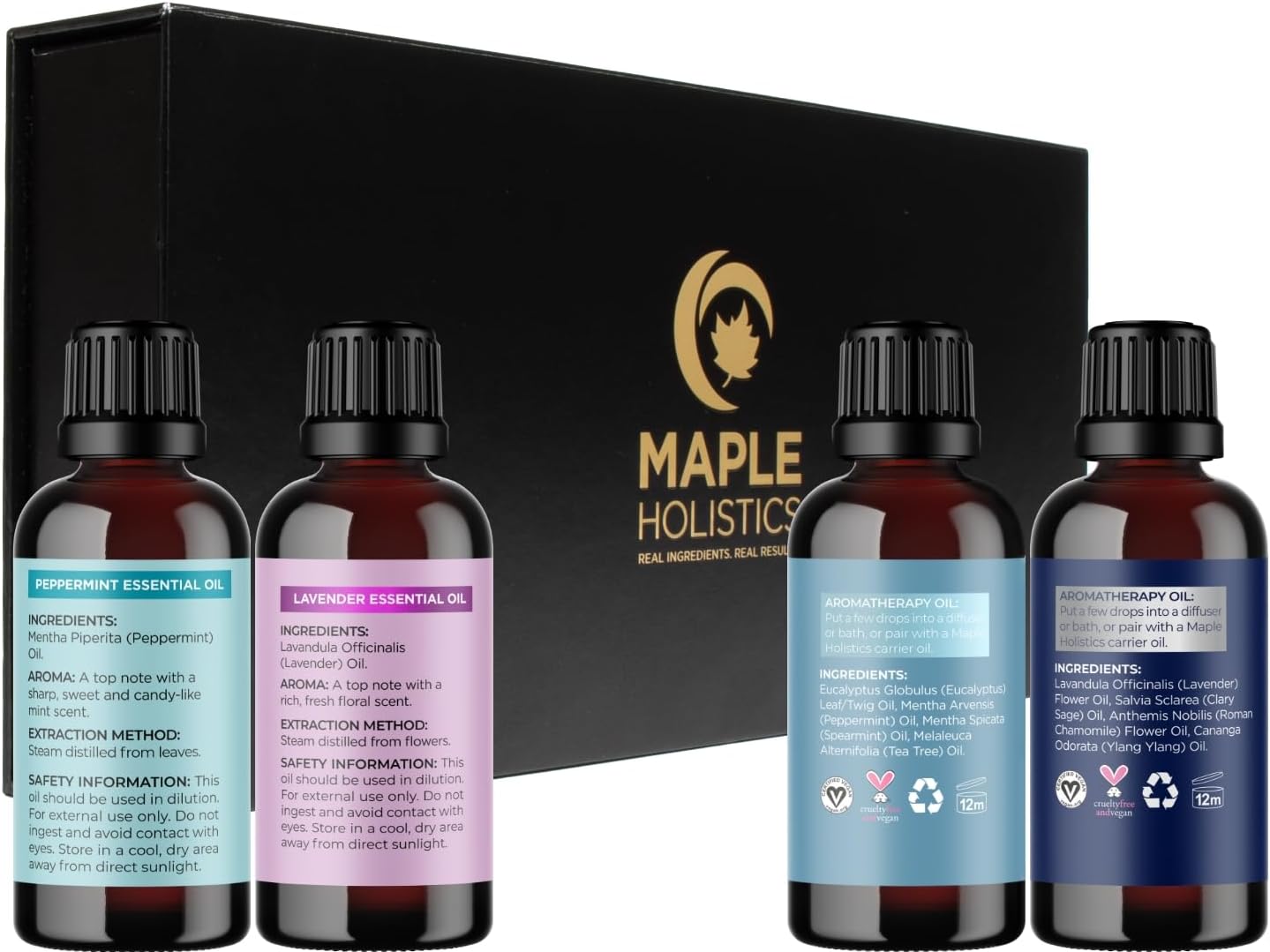 Premium Aromatherapy Essential Oil Set - Extra Large 100% Pure Essential Oils for Diffusers Aromatherapy Gift Set and More with Lavender Peppermint Breathe and Dream Essential Oil Blends - 4 Pack : Health & Household