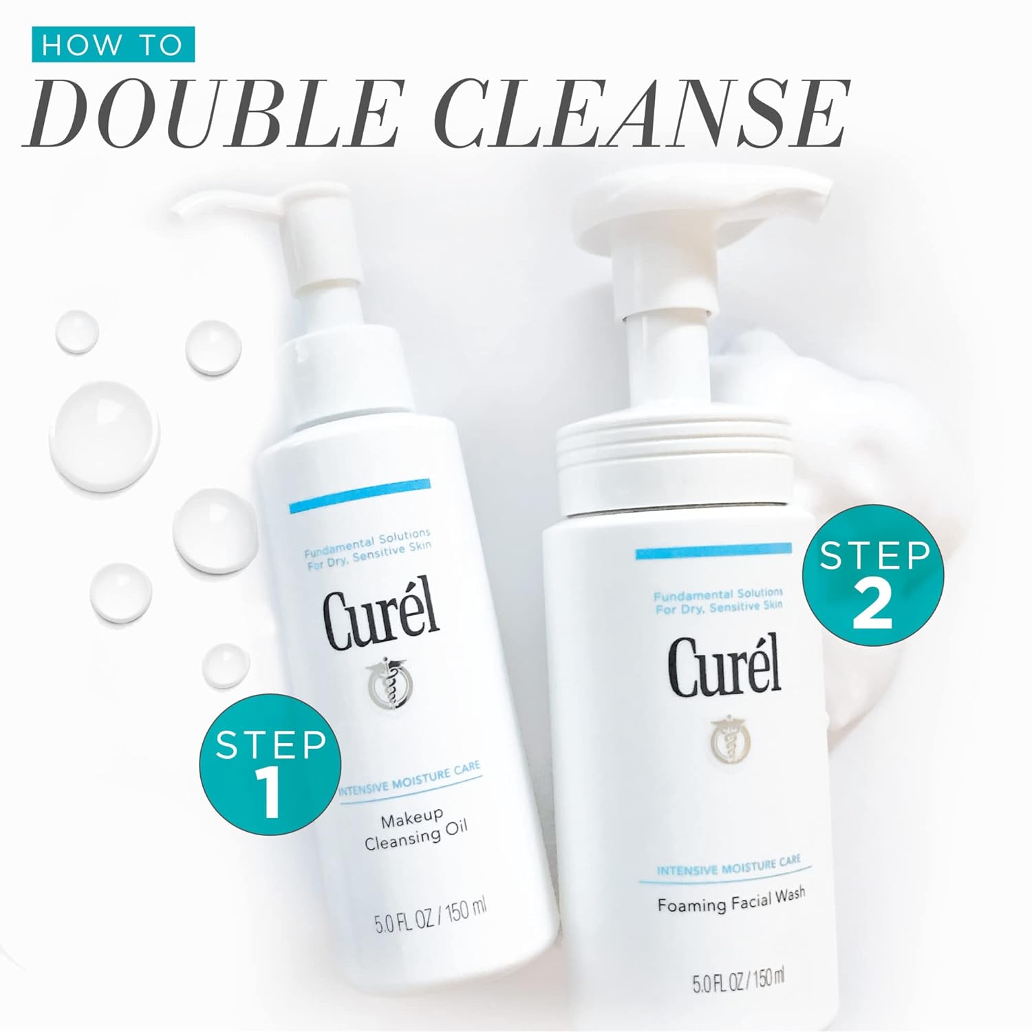 Curel Japanese Skin Care Foaming Daily Face Wash for Sensitive Skin, Hydrating Facial Cleanser for Dry Skin, pH-Balanced and Fragrance-Free, 5 Oz (Step 2 of 2-Step Skincare) : Beauty & Personal Care