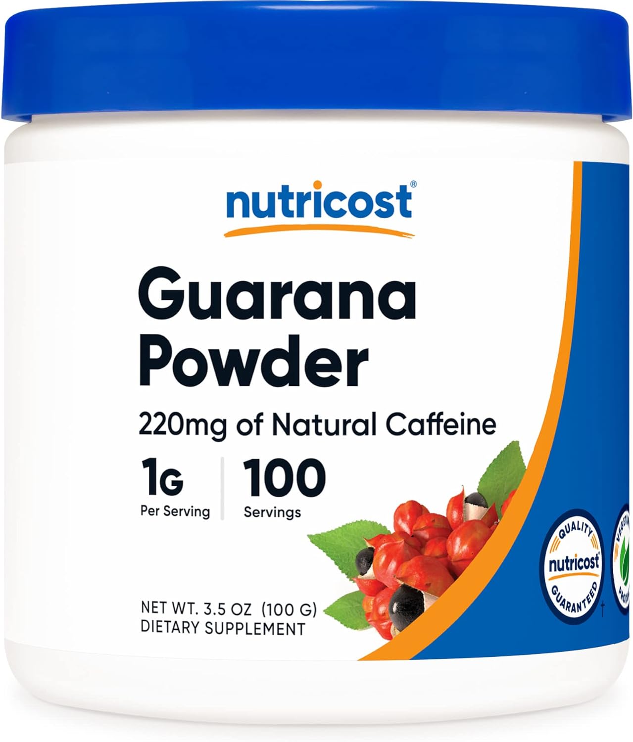 Nutricost Guarana Extract Powder 100 Grams - Natural Brazilian Herbal Caffeine/Energizer Supplement