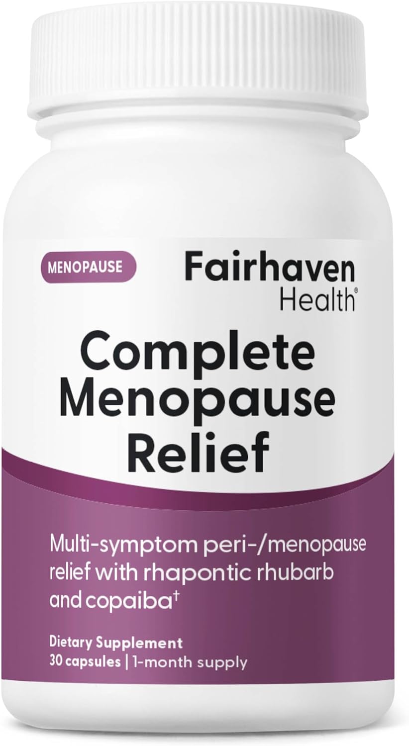Fairhaven Health Complete Menopause Relief | Nonhormonal Menopause Supplement For Women | Relief From Hot Flashes, Night Sweats And Mood Swings | Gluten, Dairy, Soy Free | Non-Gmo | 30 Capsules
