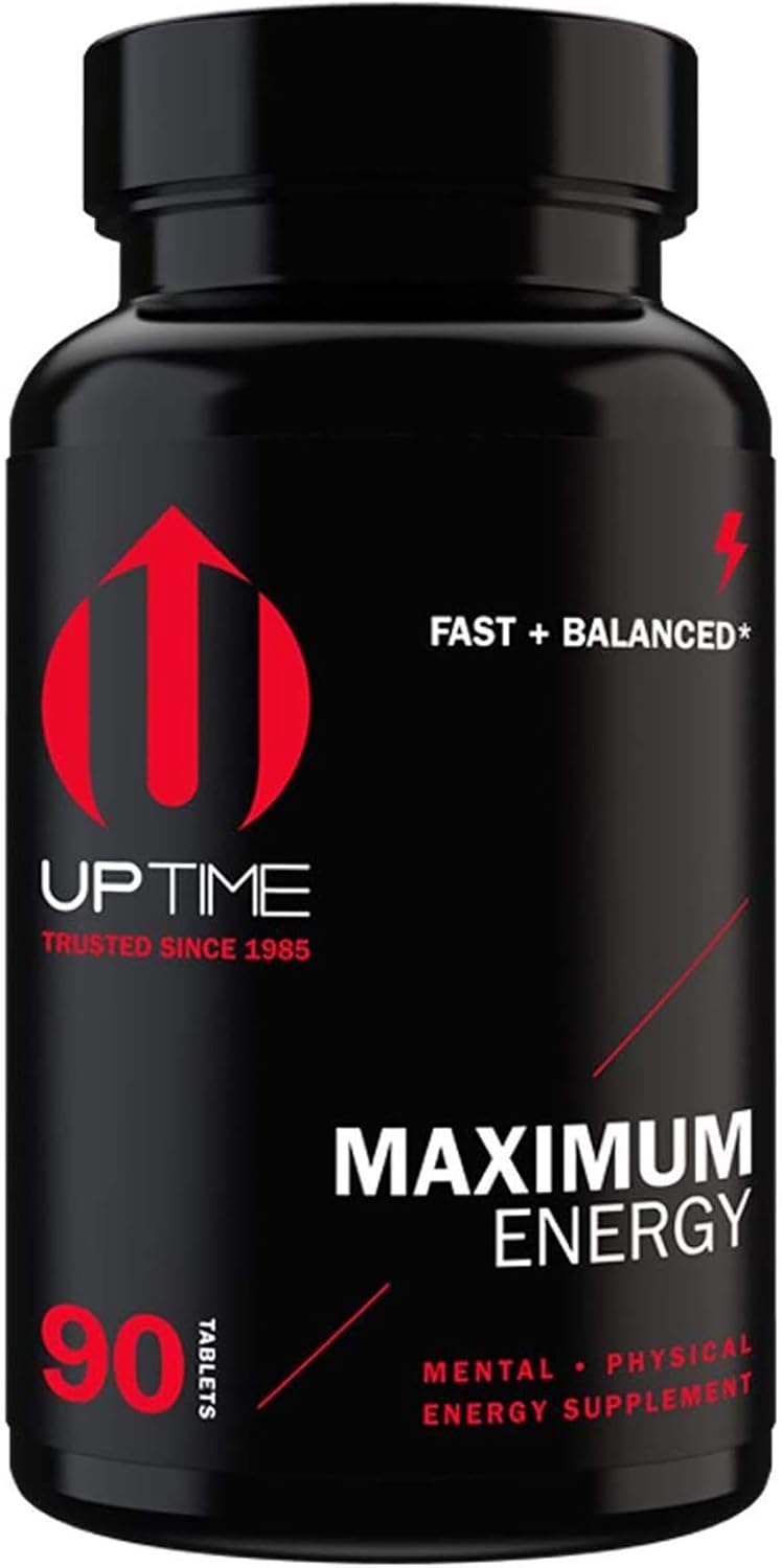Buy Uptime Maximum Energy Tablets - Premium Blend - 325Mg Natural Caffeine Per Serving, Calcium, Magnesium, Zinc, Coq10, 5-Htp, Zero Calories On  Free Shipping On Qualified Orders