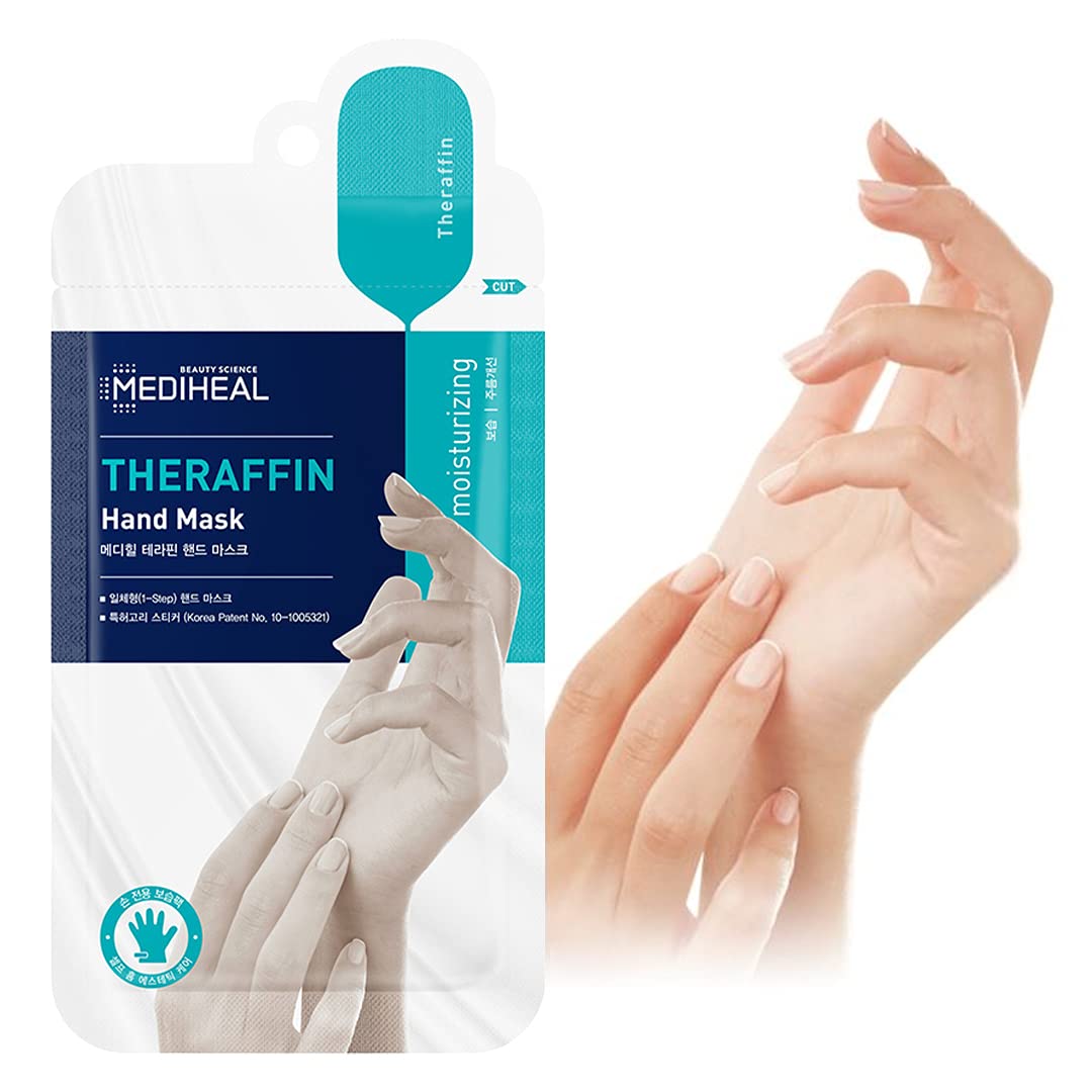 Mediheal Theraffin Hand Mask 10 Pairs, Exfoliating Glove with Shea Butter, Argan Oil, and Ceramide, Deep Exfoliating Gloves for Cracked Hands Repair and Instant Moisturization : Beauty & Personal Care