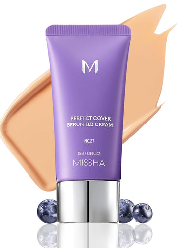 Missha M Perfect Cover Serum Bb Cream No.23 Natural Beige-Light/Medium With Cool/Neutral Undertone, Bb Cream By Cardi B Pick, Skin Tint, Tinted Moisturizer, Skin Care Foundation Makeup, 1.18 Fl Oz