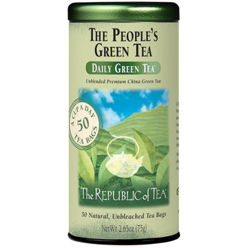 The Republic Of Tea - The Peoples Green Tea, 50 Tea Bags, Tin | Gourmet Tea | Caffeinated