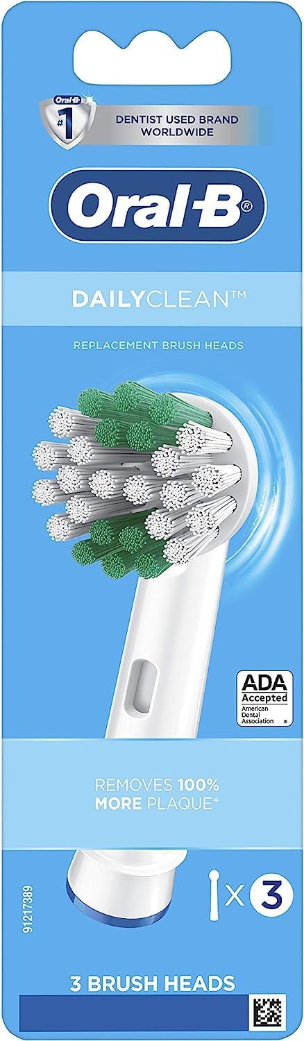 Oral-B Daily Clean Replacement Brush Heads For An Oral-B Electric Toothbrush, Pack Of 3