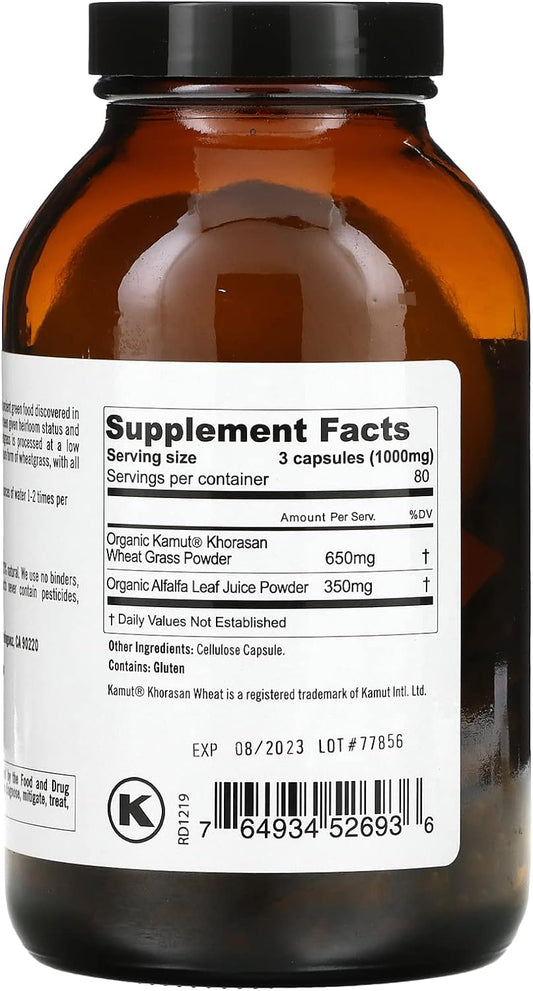 Pure Planet Heirloom Wheatgrass Vegetarian Capsules, 240 Count