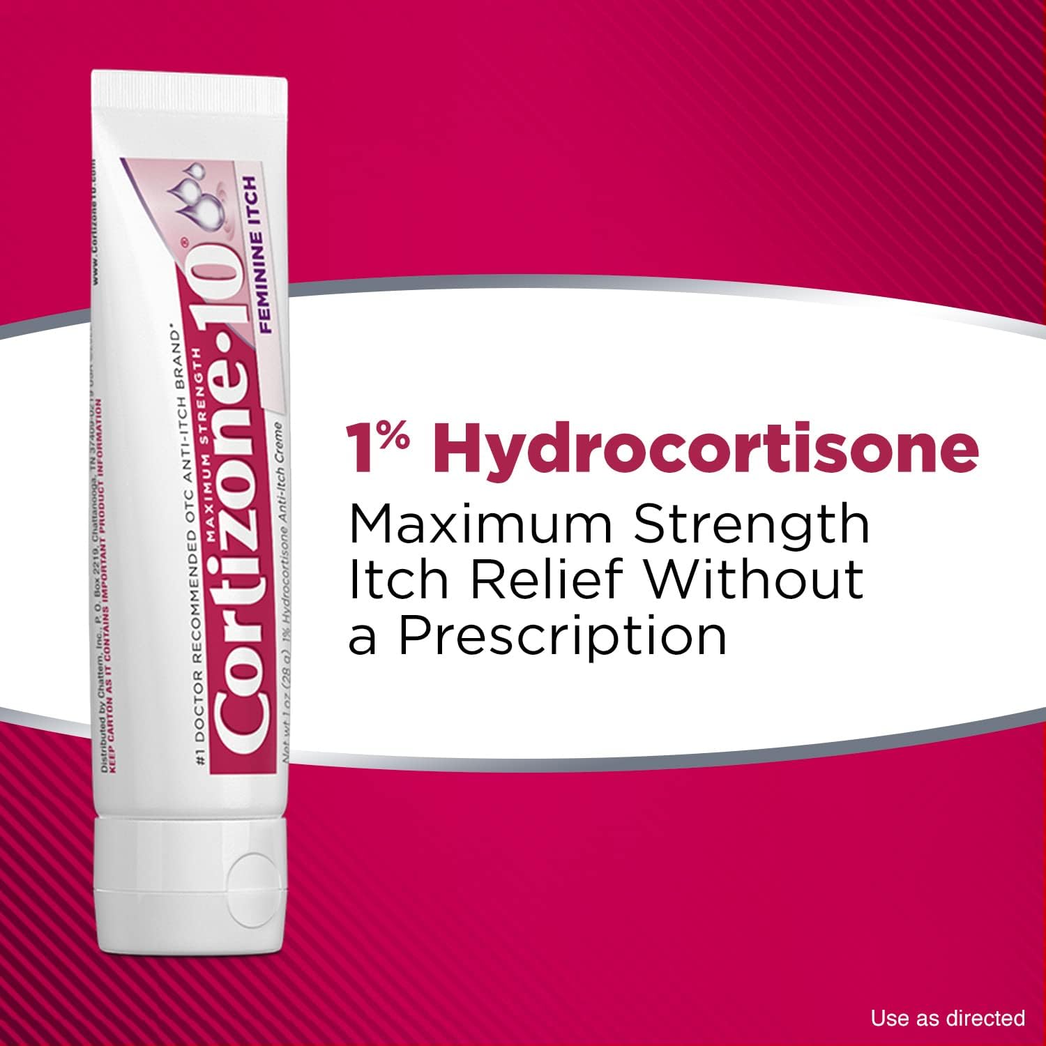 Cortizone 10 Maximum Strength Feminine Itch Cream, 1% Hydrocortisone, 1 oz. : Health & Household