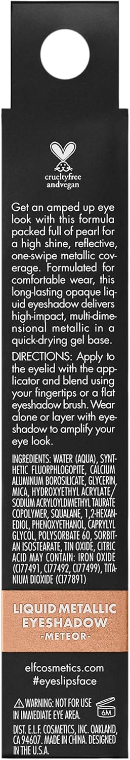 e.l.f. Liquid Metallic Eyeshadow, High-impact Eyeshadow With A Metallic Finish, Long-Lasting Gel-Based Formula, Quick Drying, Big Dipper : Amazon.co.uk: Beauty
