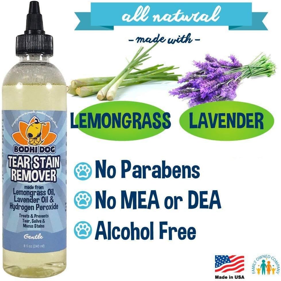 Bodhi Dog Tear Stain Remover | Removes Dog & Cats Tears, Saliva & Mucus Stains | Safe Gentle Solution for Fur and Delicate Coats | Made in USA, 8oz : Pet Supplies