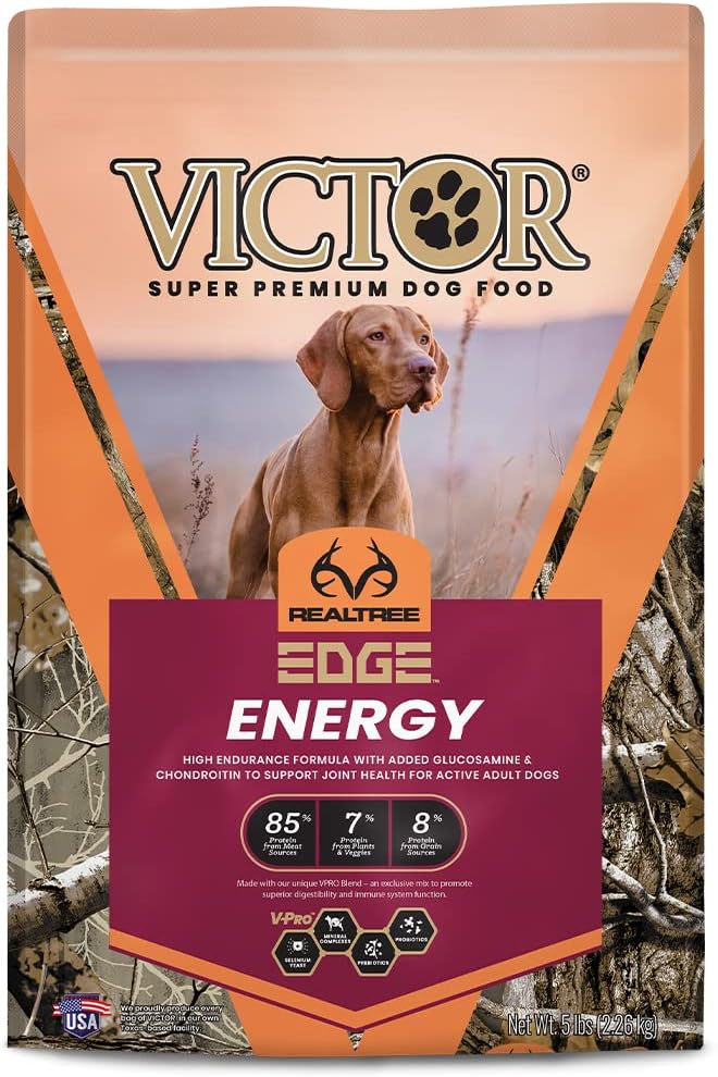 Victor Super Premium Dog Food – Realtree Edge Energy Dry Dog Food For Highly Active Dogs – Gluten Free Dog Food With Glucosamine And Chondroitin For Hip And Joint Health, 5 Lb