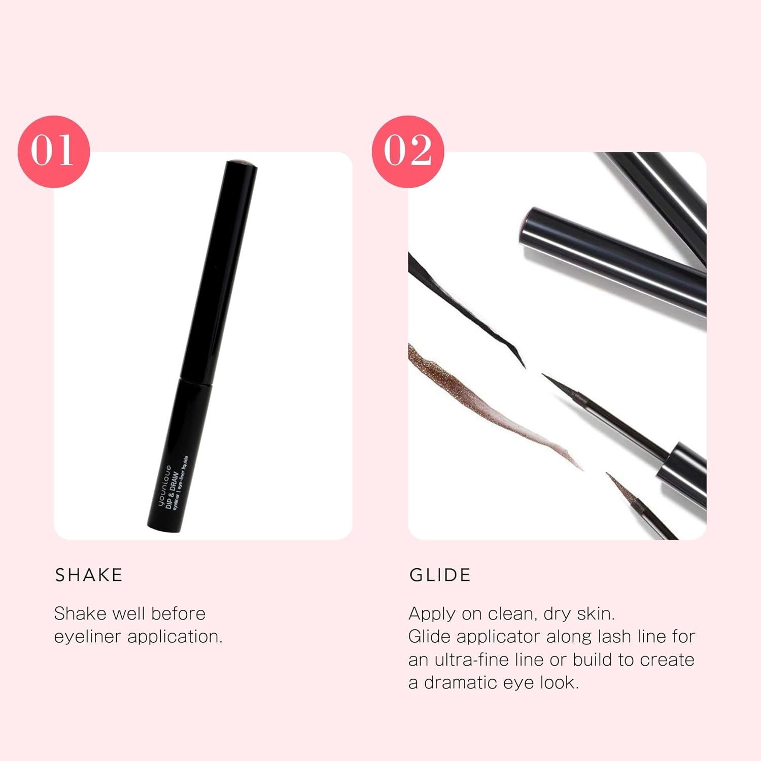 Younique Dip & Draw Liquid Eyeliner | Perfect - Deep Black | Waterproof And Sweat-Proof | Long-Lasting Up To 18 Hours | Ultra-Fine Precision Applicator For Bold Or Subtle Looks : Beauty & Personal Care