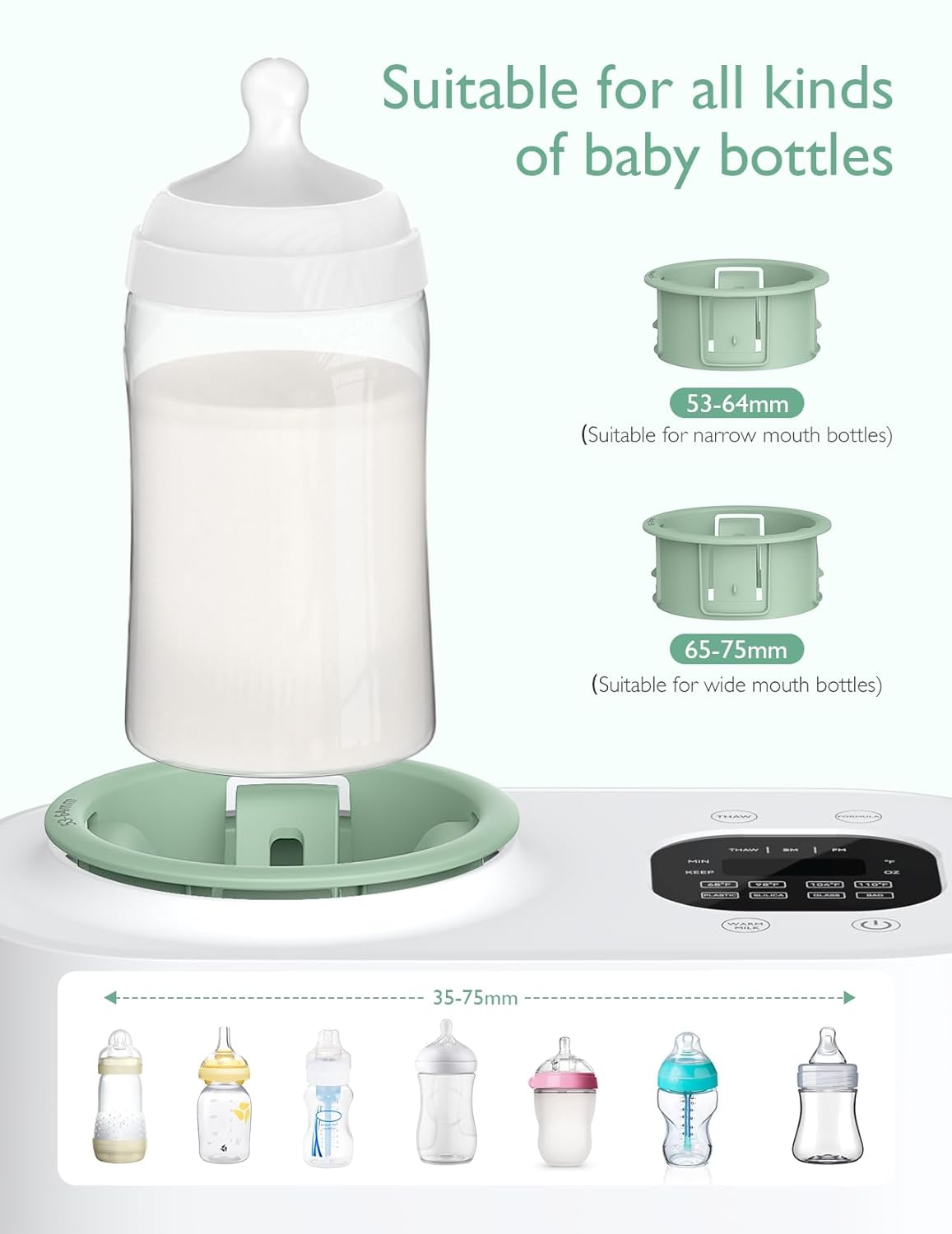 Momcozy Waterless Bottle Warmer with Shake Function - Safer for Baby, Wash Free, 4 Temp Settings, Surrounding Hot Air Heating Breastmilk Evenly to Ideal Temp - Baby Bottle Warmer for Safe Heating : Baby